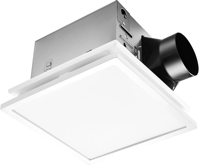 Tech Drive Bathroom Exhaust Fan with Light, 110 CFM, Super Quiet Bathroom Fan with Light and night light,1000lm Dimmable 5CCT LED Light Selectable,Energy Star Ventilation Fan,White by TechDrive