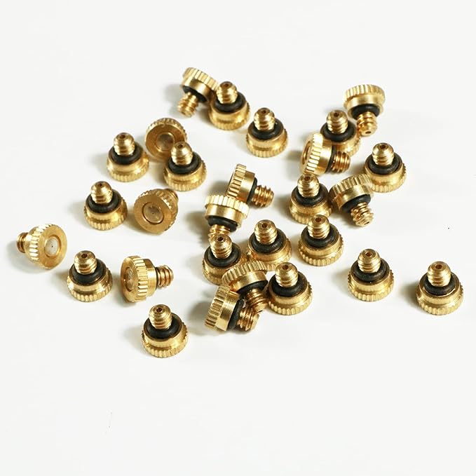 KUWAN 30pcs Brass Misting Nozzles for Cooling System 0.019" (0.5 mm) 10/24 UNC Garden (0.019) - Image 4