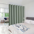 NICETOWN Room Separating Divider, Greyish Green Room Divider Curtain Screen Partition, Function Thermal Blackout Patio Door Curtain, Sliding Door Insulated Curtain for Patio, 8.3ft Wide x 10ft Long by NICETOWN