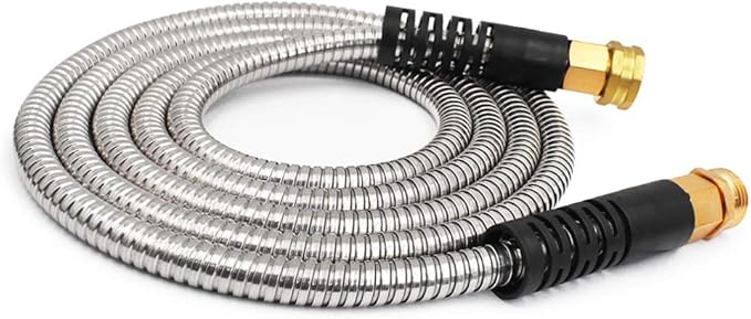 Cesun 10 FT Metal Garden Hose, Drinking RV Water Hose, Reinforced Metal Fittings, Dehumidifier Drain Hose Connector Extension, Reel Extender for Yard by Cesun
