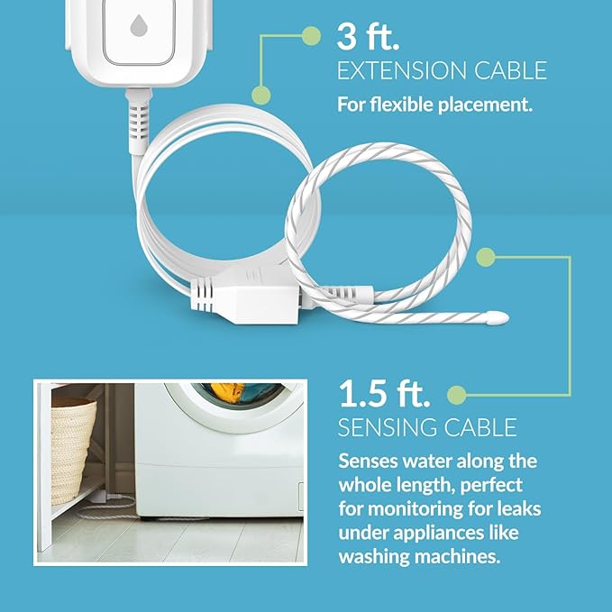 D-Link Next-Gen WiFi Water Leak Detector Starter Kit with 2 sensors—Loud 100 dB Sound Alarm—App Alert—LED Strobe Light—No Hub Required—Works with Google—1000ft Ultra-Long Range—Expandable (SW-A11KT) - Image 6