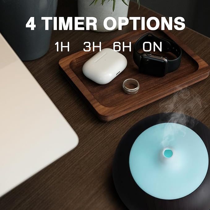 550ml Large Capacity Essential Oil Diffuser with 6 Essential Oil Set, Aromatherapy Ultrasonic Air Humidifier with Timer Setting, 7 Color LED Night Light and Waterless Auto-Off Functions for Home, Spa - Image 3