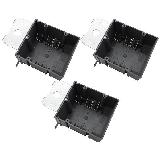 MAKERELE Flexibly Adjustable Electrical Box for Outlets, 34Cu.in. Grey Electrical Switch Outlet Box, 2 Gang Adjustable Switch Box with ETL Certified(3 Pack) by MAKERELE
