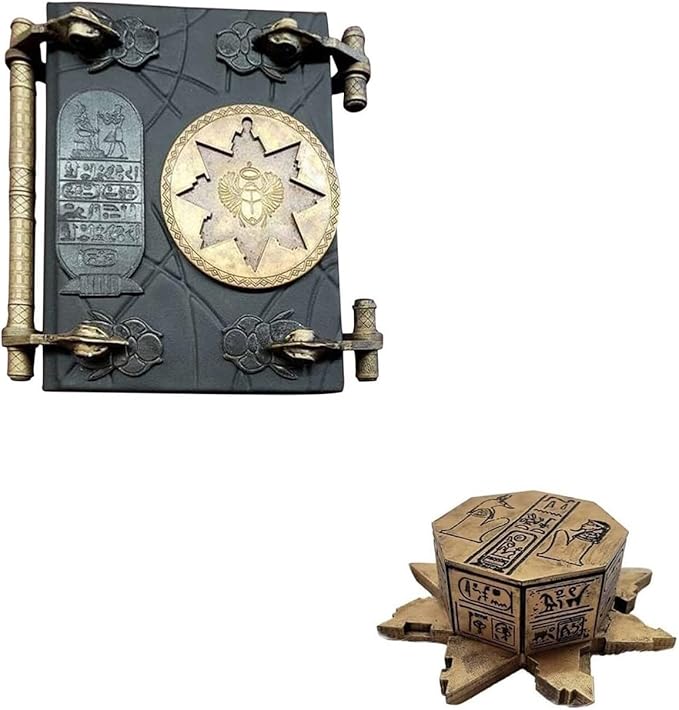 Book of the Dead Decorative Box - Egyptian Mummy Prop Replica with Hidden Storage Compartment, Resin Crafted Collectible (7.87x5.9x1.57 inches) - Image 3