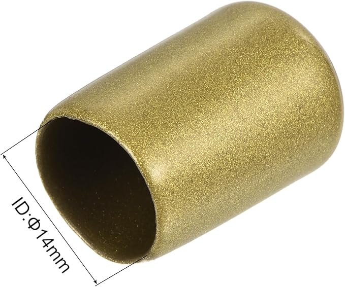 uxcell 20pcs Rubber End Caps 9/16"(14mm) ID Vinyl Round Tube Bolt Cap Cover Thread Protectors Gold - Image 3