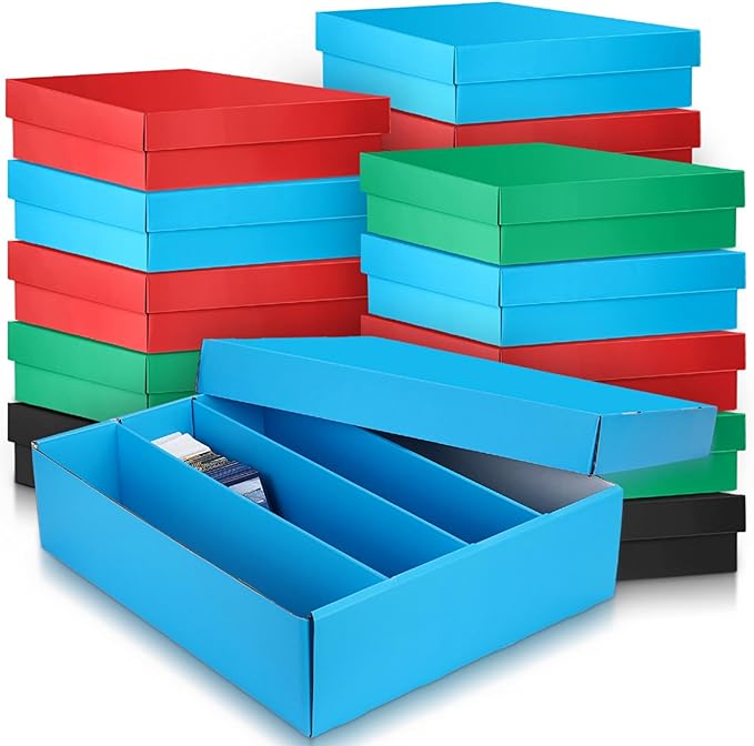 Seajan 16 Pcs 3200 Count Trading Card Storage Box Sports Card Storage Boxes Bulk for Basketball Gaming Cardboard Collecting by Seajan