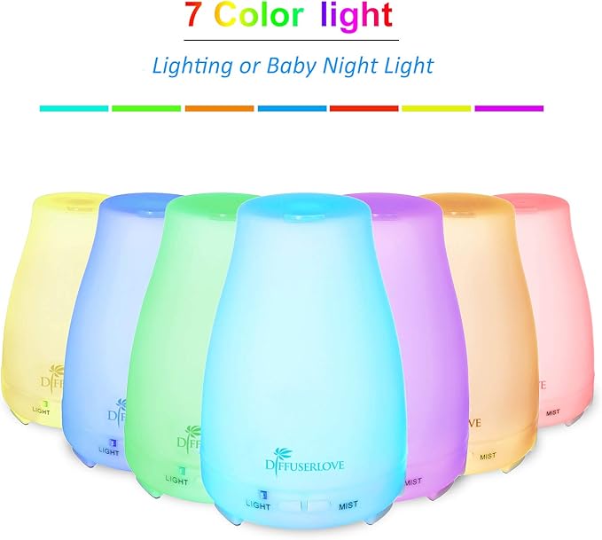 Diffuserlove Diffuser 2 Pack Essential Oil Diffuser 200ML Remote Control Ultrasonic Aromatherapy Diffuser Mist Humidifiers for Bedroom Office Yoga - Image 2