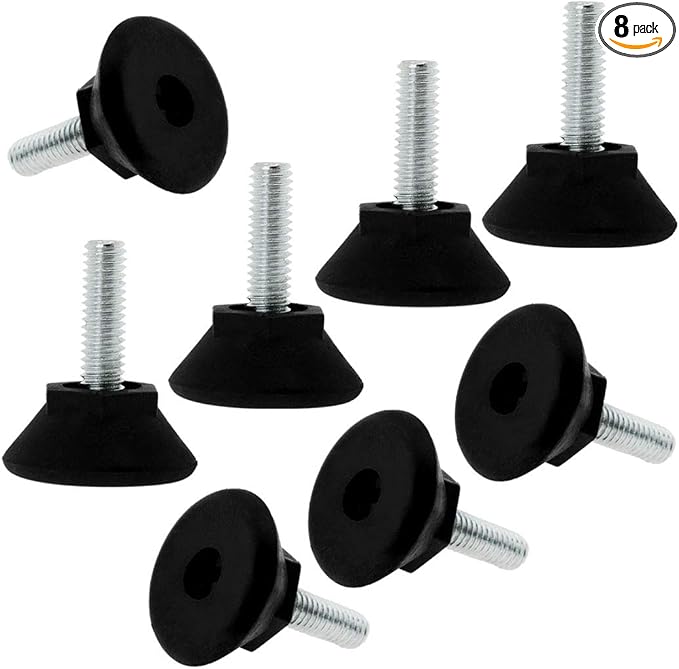 uxcell M6 x 17 x 24 Screw on Leveling Feet Adjustable Leveler Floor Protector for Machine Furniture Table Sofa Desk Leg 8 Pack by uxcell