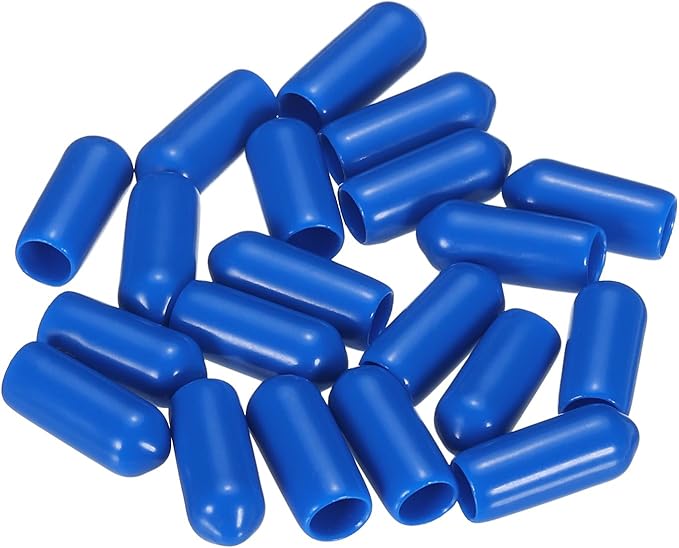 uxcell 20pcs Rubber End Caps 5.5mm ID Vinyl PVC Round Tube Bolt Cap Cover Screw Thread Protectors Blue - Image 4