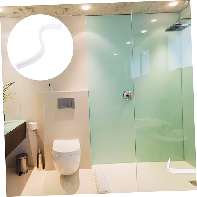 Mikikit Strip for Bathroom and Kitchen Silicone Water Barrier for Wet and Dry Separation Easy Installation Shower Stopper Strip White - Image 3