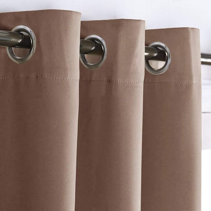 NICETOWN Room Darkening Curtain Blackout Drape Window Treatment Thermal Insulated Solid Grommet Blackout Curtain/Drape for Bedroom (1 Piece, 42 by 84 inch, Cappuccino) - Image 4
