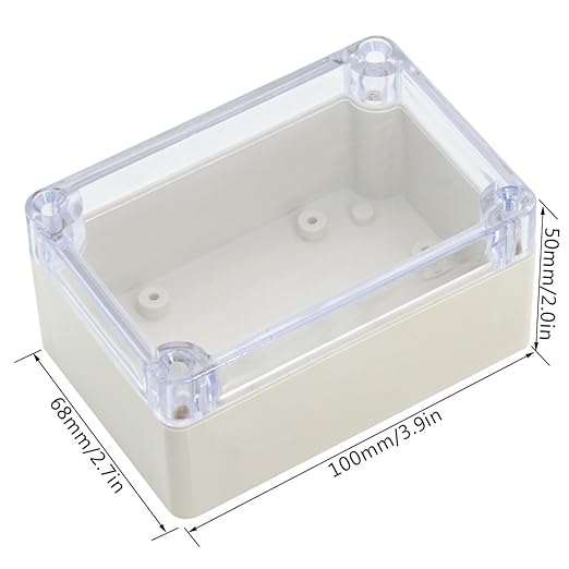 LeMotech ABS Plastic Junction Box Dustproof Waterproof IP65 Electrical Enclosure Box Universal Project Enclosure Grey with PC Transparent Clear Cover 3.9 x 2.7 x 2 inch(100 x 68 x 50 mm) - Image 2