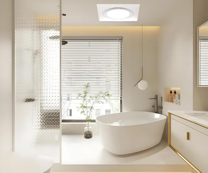 Bathroom Exhaust Fan With Light,DC Energy-Saving Ventilation Fan, Ceiling Mount Ventilation Fan & Light 6500K Combo,Newly upgraded silent exhaust fan for the bathroom - Image 3