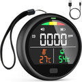 Portable Carbon Monoxide Detector for Travel - 3-in-1 Rechargeable CO Monitor with Temp & Humidity Sensor, Loud Audible & Visual Alarm, 220H Standby CO Detector for Hotel, Camping, Car, RV & Home by Povlen