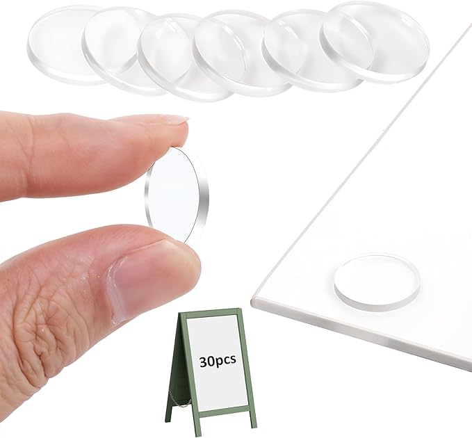 30 PCS Glass Table Top Anti Slip Bumpers, Round Glass Table Top Bumpers, Anti Slip Pads, Kitchen Cabinets, Non-Adhesive Rubber Spacers Dots, Laptop 2mm Thickness by Unknown