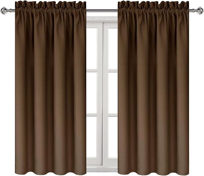 DWCN Brown Blackout Curtains for Bedroom – Rod Pocket Thermal Insulated Energy Saving Drapes for Living Room and Bedroom, W 38 x L 54 Inch, 2 Panels - Image 8
