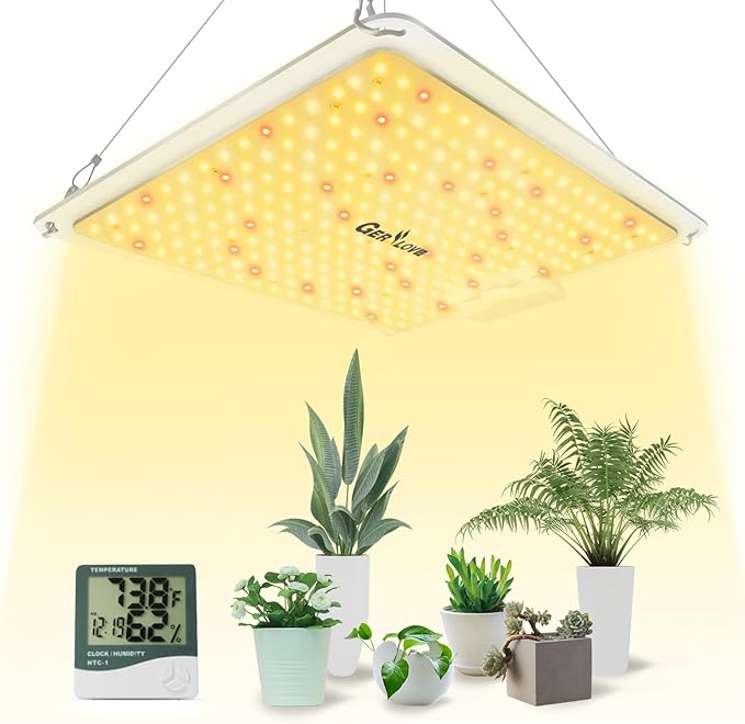 LED Grow Light, SP1500 Sunlike Full Spectrum Dimmable Plant Lights with Thermometer, Growing Lamps for Indoor Plants Seedlings Veg Bloom 4.5x4.5ft by Gerylove