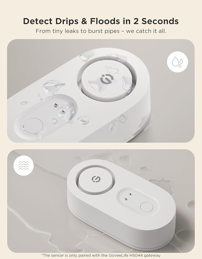 GoveeLife Water Leak Detector with 105dB Adjustable Alarm, Water Alarm with Dual Sets Sensor Probes Leaks and Floods. Suit for Home, Basement, and Kitchen(Cannot Connect to Wi-Fi Directly) - Image 2