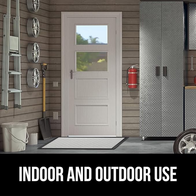 GORILLA GRIP 100% Waterproof All-Season WeatherMax Doormat US Designed Natural Rubber, Stain and Fade Resistant, Low Profile Indoor Outdoor Door Mats, Easy Clean Patio Mat, 23x35, Light Gray - Image 9