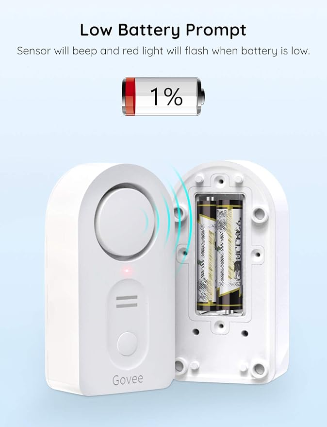 Govee Water Leak Detectors 2 Pack, 100dB Adjustable Audio Alarm Sensor, Sensitive Leak and Drip Alert, for Kitchen Bathroom Basement (Cannot Connect to Wi-Fi Directly) - Image 8