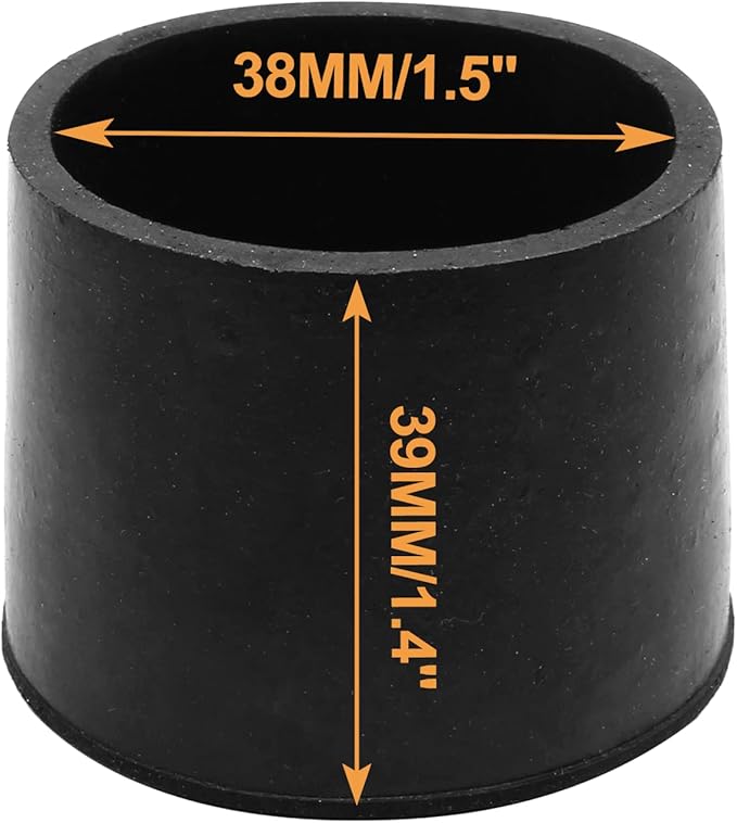 Piutouyar Round PVC Rubber Furniture Covers, 38mm / 1.5 Inches Table Chair Leg Tip Protectors, Non-Slip End Cap for Protect Surfaces, Black (16Pcs) - Image 4