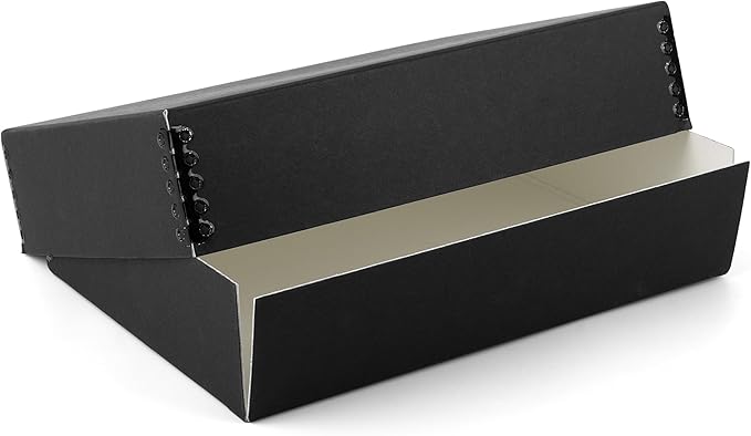 Lineco 11x14 Black Museum Archival Storage Box, Drop Front Design, 11 1/2 x 15 x 3 in. Acid-Free with Metal Edge. Preserves Picture Longevity, Organize Photos or Documents, Crafts, DIY. by Lineco