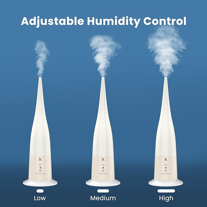 Cool Mist Humidifier, High Position Ultrasonic Humidifier for Bedroom & Large Room, 0.8-Gallon Tank, Quiet Cool Mist with 3-Speed Control, Touch & Remote, Auto Shutoff for Safety, Whisper Quiet, White - Image 2