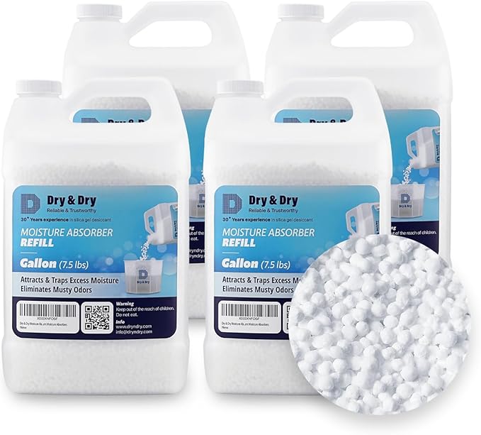 Dry & Dry Moisture Absorbers Refill Beads (30 LBS) - Dehumidifiers for Home Dehumidifier for Basement Dehumidifiers for Bedroom Small Dehumidifiers, Moisture Absorber Refill, Fragrance Free by DryDry