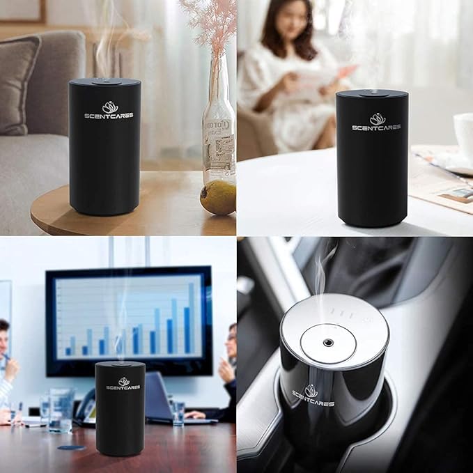 Sentiment Diffuser, Diffusers for Home, Scent Diffuser - Portable & Smart & Cordless Design, for 3 Cold Mist & Timer 1/2/3H (Black) - Image 7