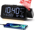 ROCAM Projection Alarm Clock, Digital Clock with 180° Projector on Ceiling Wall, Dual Loud Alarm Clocks for bedrooms with Weekday/Weekend Mode,2 USB Ports, Dimmer, Temp, Humidity, Night Light, Snooze by ROCAM