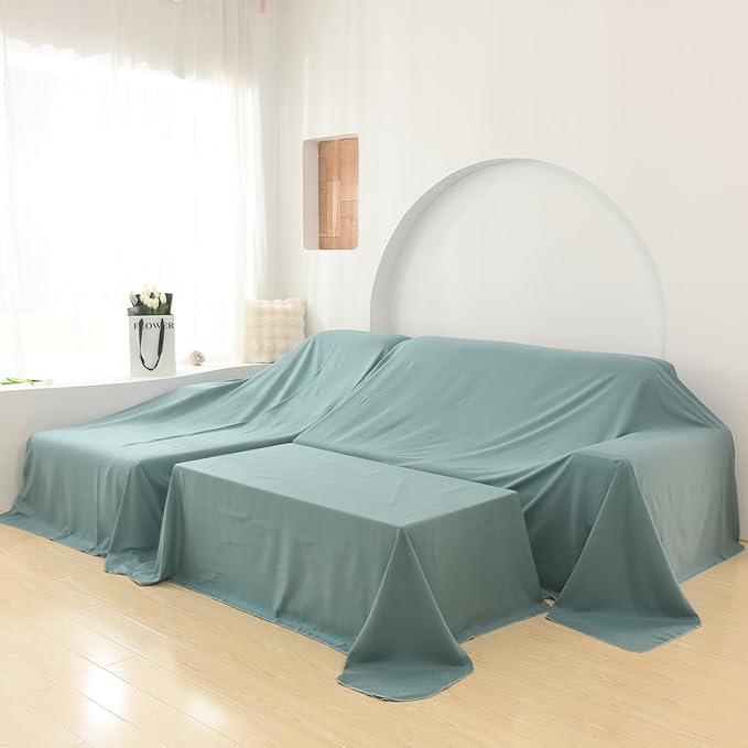 Furniture Cover Multi-Purpose, Indoor and Outdoor Furniture Dust Cover Sofa Cover Dustproof Breathable Mattress Protector Cabinet Cloth Home Dust Block (Emerald, 240cm x 100cm(94x39in)) by WTHAVEN