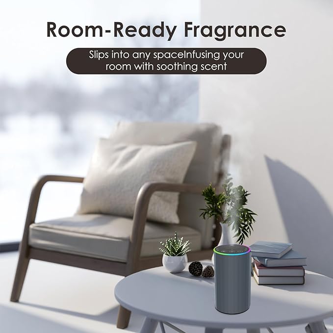 Waterless Essential Oil Diffuser, Battery Powered Mini Scent Air Machine, Aromatherapy Mist Diffuser for Home Room Car Office (Grey) - Image 7