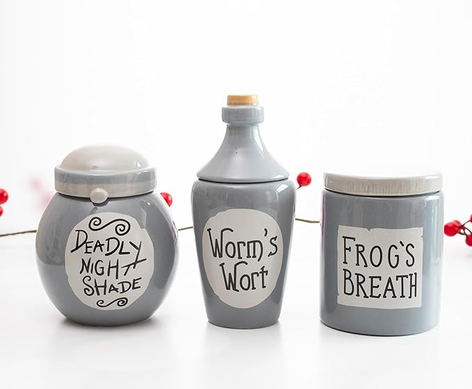 Silver Buffalo Disney The Nightmare Before Christmas Sally's Mini Storage Jars 3-Piece Set Replica | Sculpted Ceramic Kitchen Containers For Snacks - Image 9