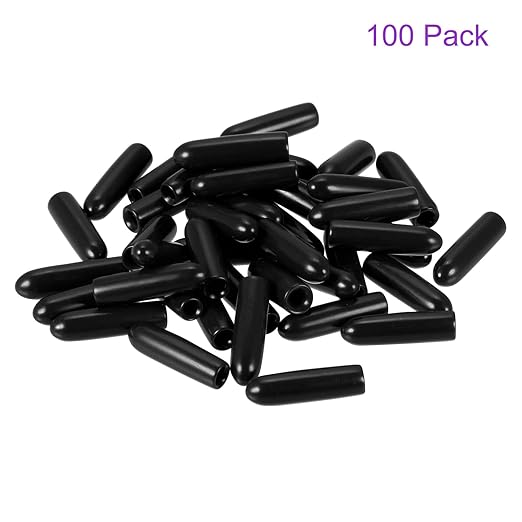DMiotech 100 Pack 2mm ID Black Screw Thread Protectors Rubber End Caps Bolt Covers for Screw Bolt Furniture Pipe - Image 6