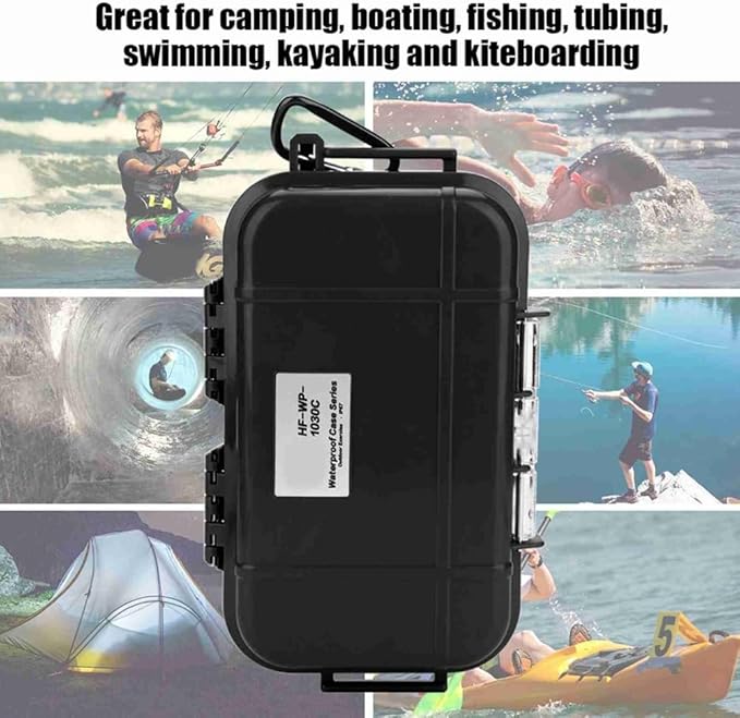 Water proof Dry Box, ABS/PC Shockproof Storage Case for Marine Fishfinder & Outdoor Water Sports,19x12x5cm(Black) - Image 7