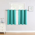 ChrisDowa Small Window Curtains for Kitchen and Bedroom - Grommet Short Thermal Insulated Room Darkening Curtains (2 Panels, Teal, 52 x 36 Inch) by ChrisDowa