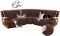Arfntevss Waterproof Recliner Sectional Couch Covers for Reclining Sectional L Shape Sofa Cover Non Slip Washable Recliner L Shaped Slipcover Sets for Dog Furniture Protector (5 Seater, Dark Brown) by Arfntevss