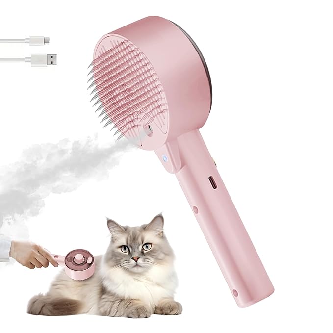 Cloud Care Cat Brush for Indoor Cat Steam Brush for Shedding Spritz Defur Comb for Cats Dogs Steam Brushes for Long Short Hair Cats Dogs Pet Steam Brushes for Massage Grooming Self-Cleaning by rolemon