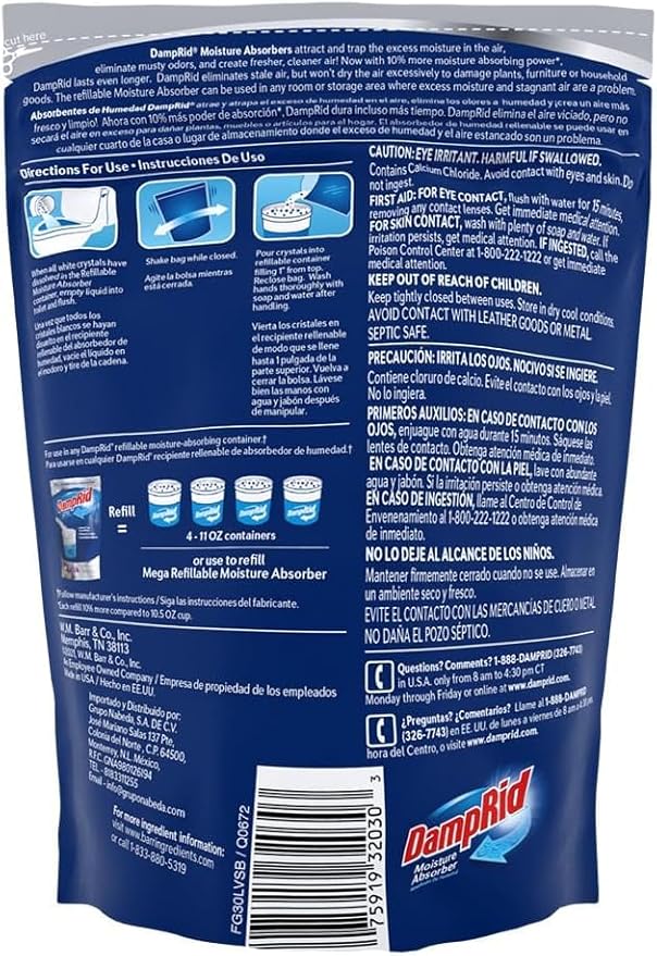 Damp Rid Refillable Moisture Absorber – Pure Linen Humidity Absorber & Odor Absorber with 11oz Cup and 44oz Refill Bag, Cleaner Air for Closet & Bathroom – ILIOS Packaging - Image 5
