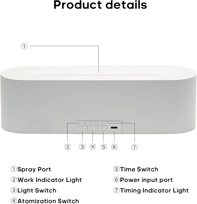 Essential Oil Air Diffuser Flame Colorful Water Vapor Fire Fireplace Humidifier for Aromatherapy Aroma Therapy Machine Room Bedroom,Flame Diffuser for Essential Oils,White - Image 5