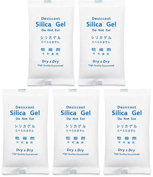 Dry & Dry 500 Gram [5 Packets] Silica Gel Packets Desiccants, Silica Packets - Rechargeable Silica Gel Packs, Desiccants Packets, Silica Gel by DryDry