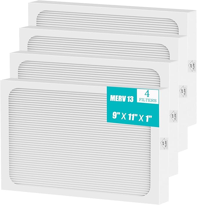 9 x 11 x 1 MERV 13 Replacement Dehumidifier Filter Compatible with Santa Fe Compact70, Ultra70, Element, Compact2, UA 65H dehumidifier Models (4Pack) by Unknown