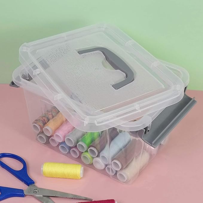 3 L Small Storage Bins, Clear Storage Box with Lid, 6 Pack - Image 4