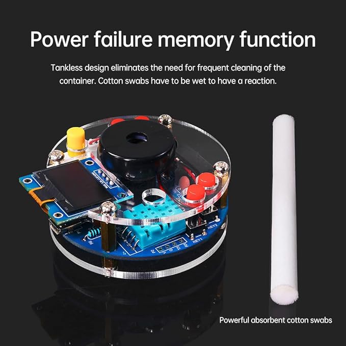 STEM Electronic DIY Kit Humidifier Soldering Project Kit, Temperature OLED Display Humidity Control, Auto-Off Timer and Memory Function Home Office - Image 6