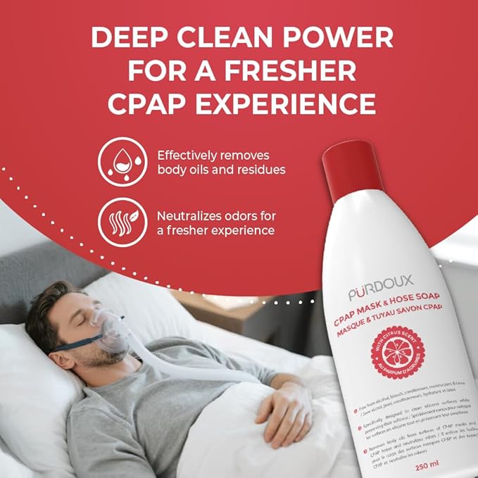 PURDOUX™ CPAP Mask & Hose Cleaning Soap (Pack of 3 Bottles, 250 ml / 8.4 oz Each) (3 x Grapefruit-Lemon Scent) - Image 3