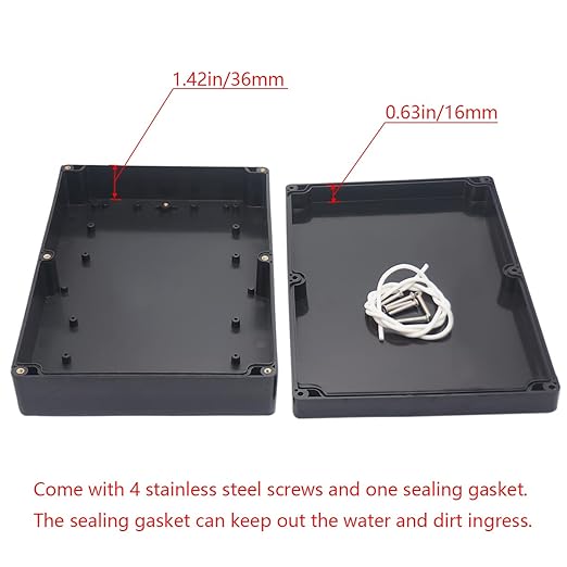 Project Box IP65 Waterproof Junction Box ABS Plastic Electrical Boxes DIY Electronic Project Case Power Enclosure 10.35x7.17x2.36 inch (263 x 182 x60 mm) - Image 4