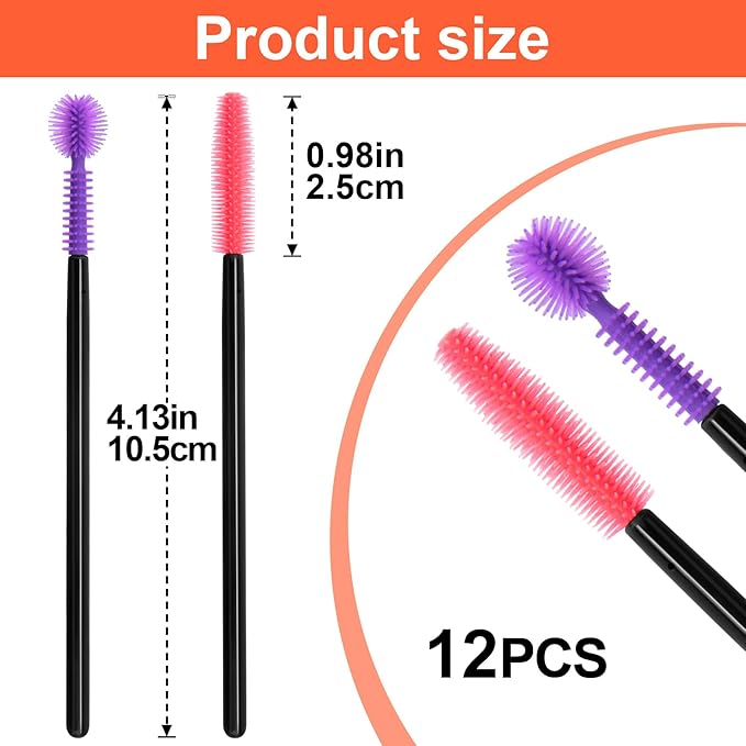 12pcs Silicone Crevice Cleaning Brushes, 3 Styles Small Sewing Machine Cleaner, Reusable Nook and Cranny Brushes for Keyboards, Gaps, Crafts - Purple Red - Image 2