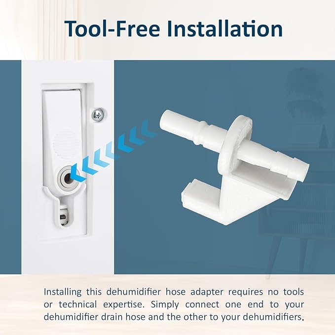 Dehumidifier Parts Upgraded Dehumidifier Drain Hose Adapter Compatible with Aeonair Whirlpool Idylis Whynter Rpd-702wp Dehumidifiers (White） - Image 7