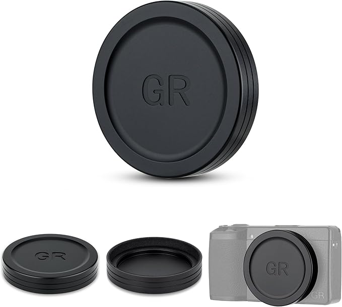 JJC Aluminum Lens Cap for Ricoh GR IV GRIV GR4 HDF Monochrome Digital Camera Accessories, Lens Protective Cover with Soft EVA Interior, Dustproof and Anti-Scratch Lens Protector for GR 4 by JJC