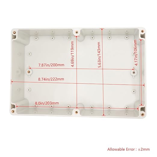 Project Box IP65 Waterproof Junction Box ABS Plastic Electrical Boxes DIY Electronic Project Case Power Enclosure White 9.06x5.90x3.43 inch (230 x 150 x87 mm) - Image 3